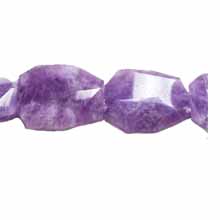 CAPE AMETHYST FACETED FLAT NUGGET 35X45MM